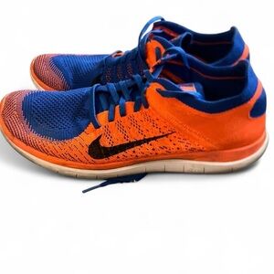 Nike Free 4.0 Flyknit Men’s Size 12 Running Shoes Orange Blue